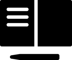 Notebook And Pencil Silhouette Svg Vector, Free Vectors File